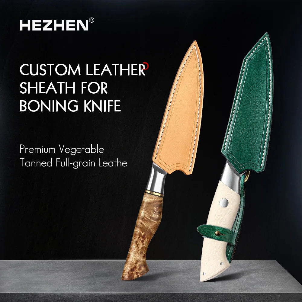 HEZHEN Leather Sheath Vegetable Tanned Full-grain Leather Knife Cover for HEZHEN Utility Knife This Is Sheath No Knife