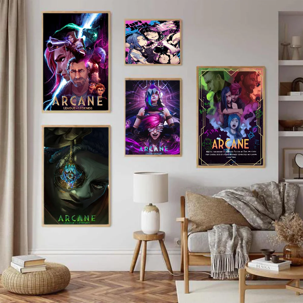 Arcane League Of Legends Self-adhesive Art Poster Whitepaper Prints Posters Artwork Aesthetic Art Wall Painting