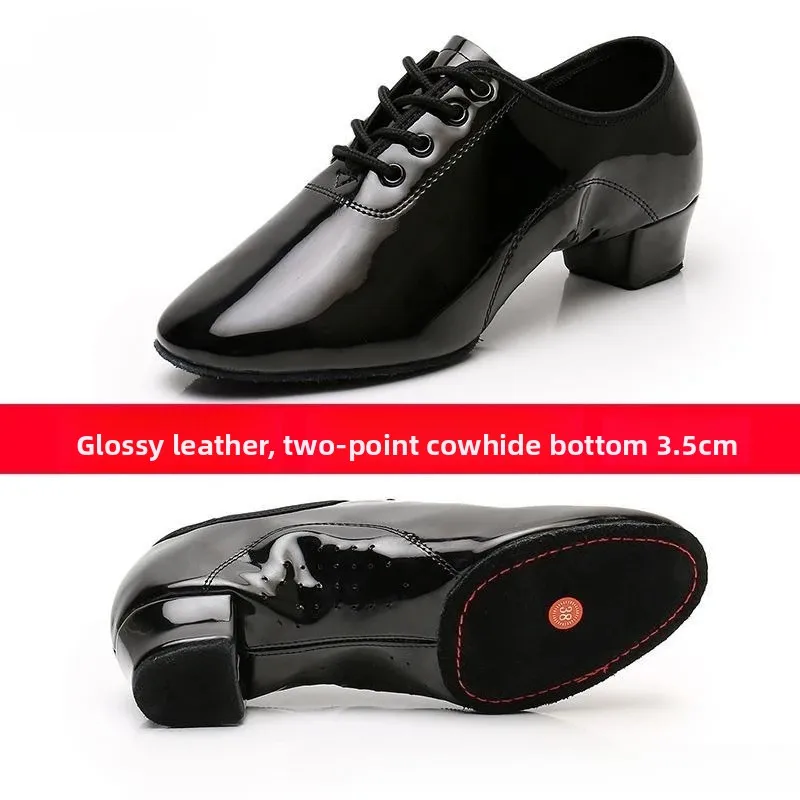 

Туфли для латинских танцев на воловьей подошве для мальчиков, детские черные кроссовки на мягкой подошве