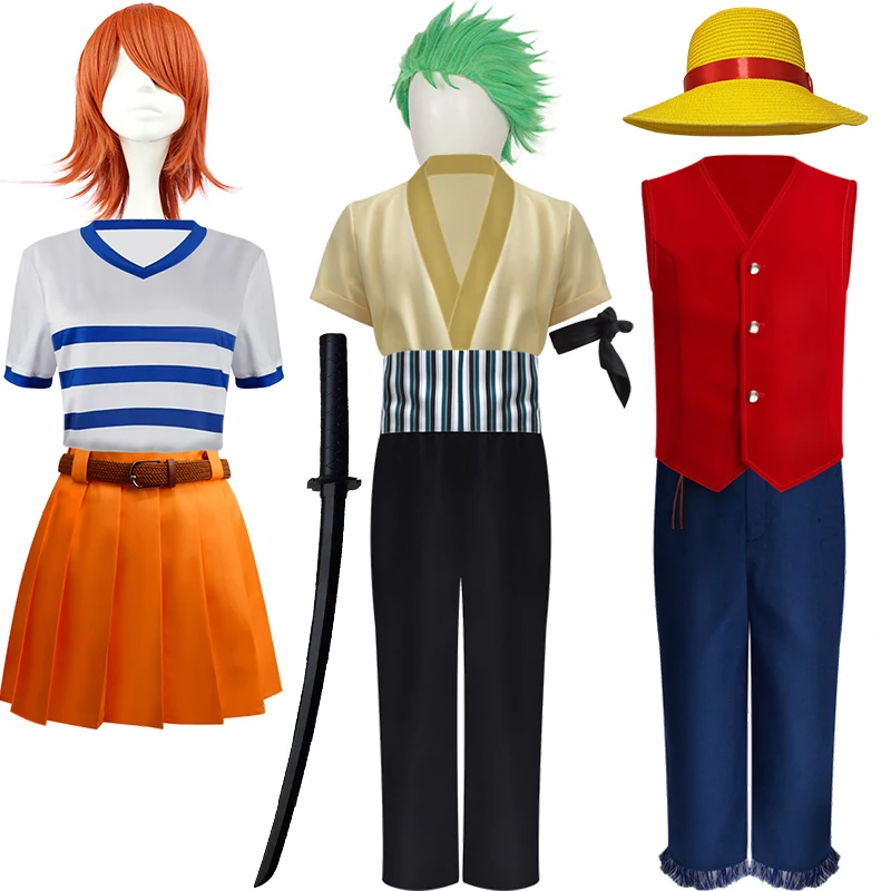 

Adventure Live Movie Adult Role Playing One Piece Costume Men's Women's Cosplay Luffy Nami Zoro Japanese Anime Masquerade Outfit