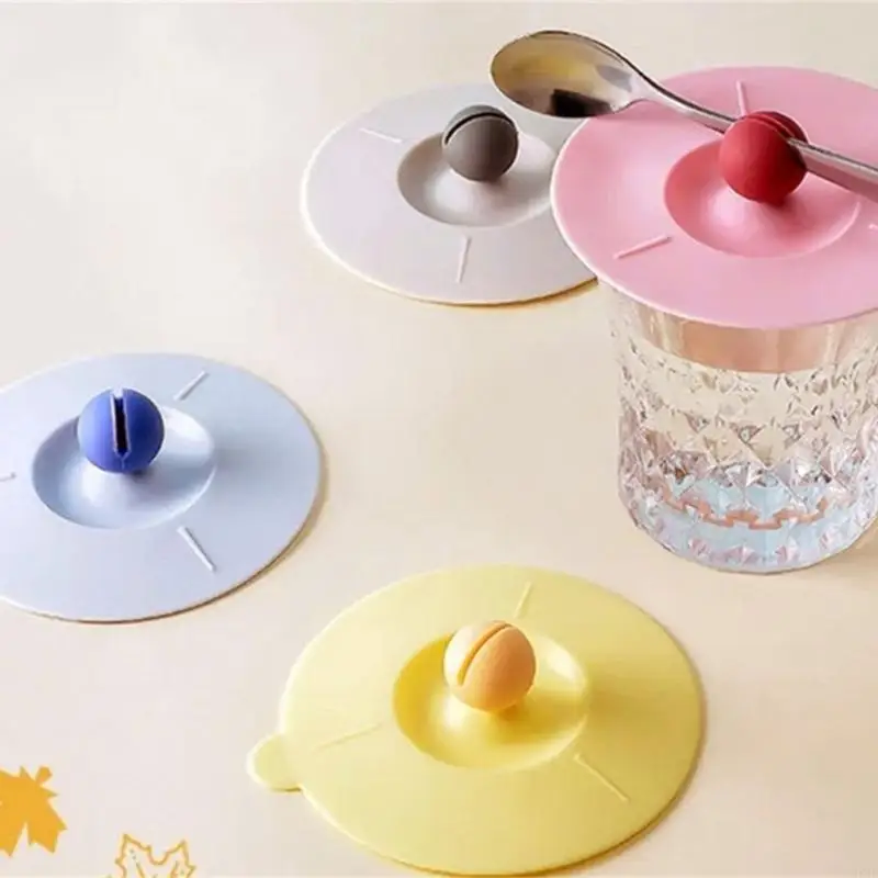 Tapas taza silicona grado alimenticio HX6C, cubierta taza bebida reutilizable, tapa taza Universal, cubiertas