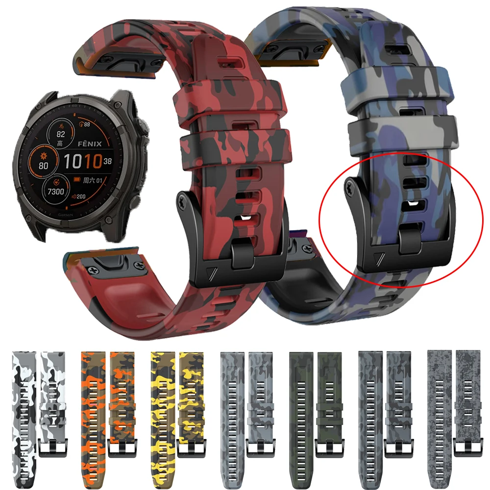 22 26 mm silikonowy pasek do zegarka Garmin Fenix E 8 47 51 mm 7X 7 Pro Solar/6X 6 Sapphire 5 5X Plus 3HR 945 Epix Gen Enduro 3 2