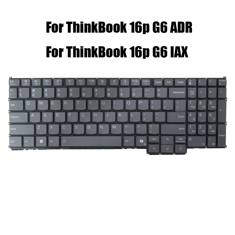 

Laptop Keyboard For Lenovo For ThinkBook 16p G6 ADR IAX English US United Kingdom UK TB16 Gen6 With Backlit Gray New
