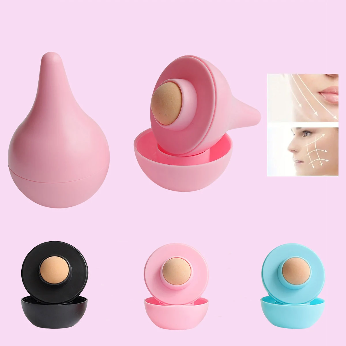 Face Oil Absorbing Roller Natural Volcanic Stone Remover Facial Shiny Change Oil Removal Massage Facial Pore Cleaning Oil Roller