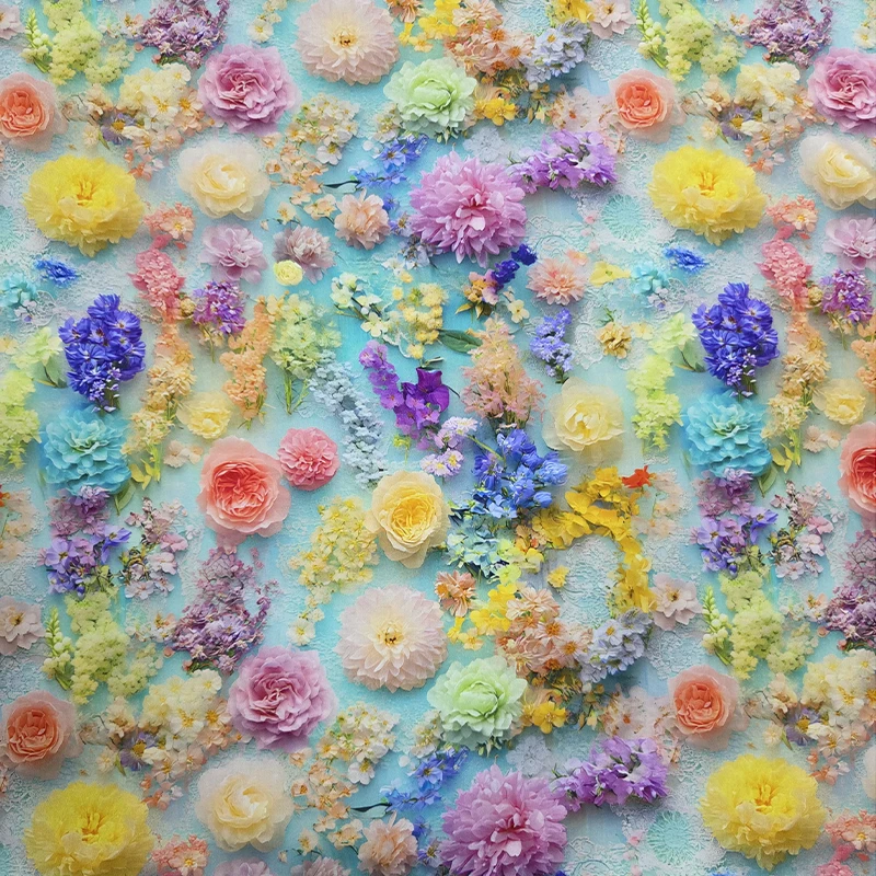 

Цветочный кластерный узор 5D цифровой многоцветный красочный хлопок из смеси искусственного хлопка новый стиль ткань мягкий материал Cheongsam