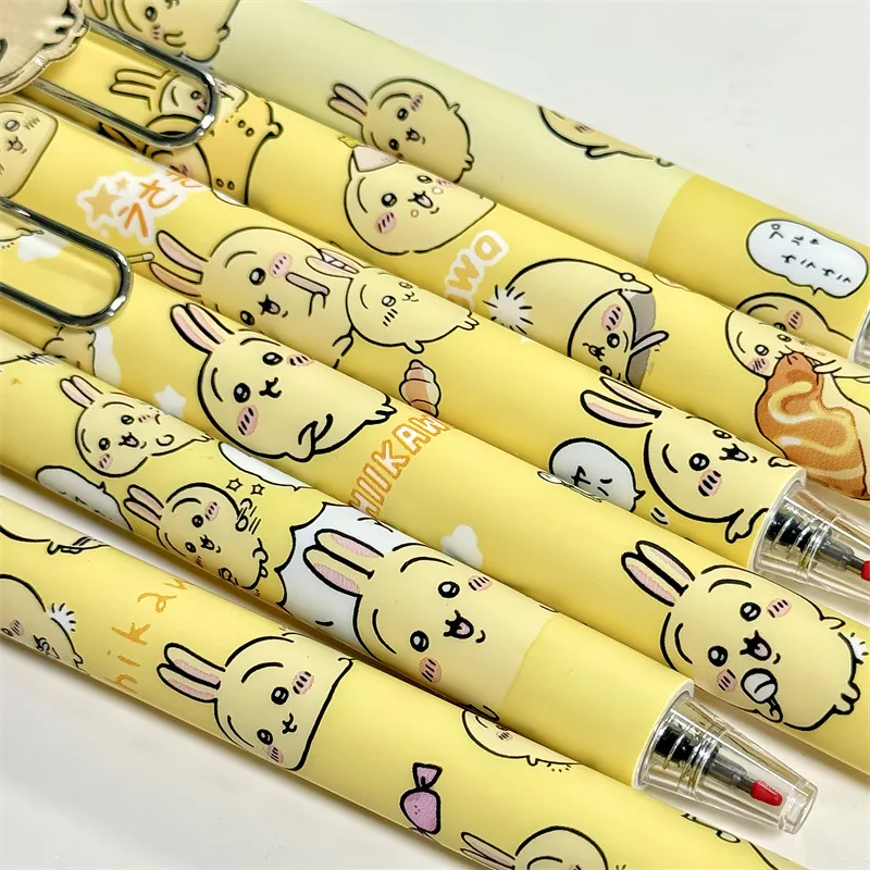 Kawaii Cartoon Chiikawas Acrylic Patch Gel Pen Ball Pen Carbon Pen 0.5Mm School Supplies Ins Cute Girl Birthday Gift For Kids