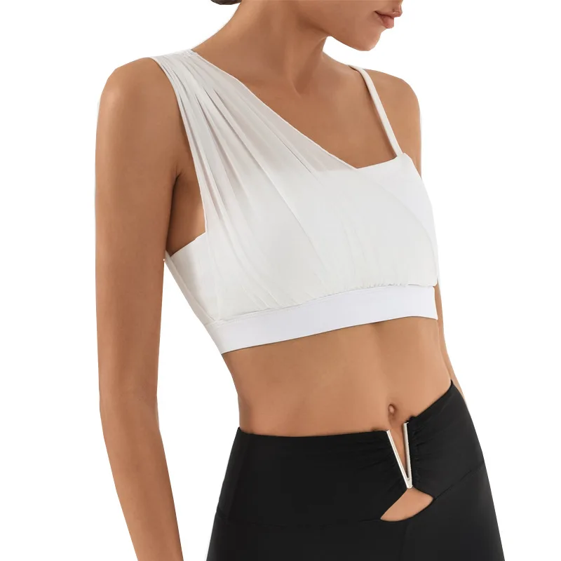 

Mermaid Curve Sports Bra Women's Chest Pad Yoga Fitness Training Mesh Stitching Contrast Color High Elastic Quick Drying