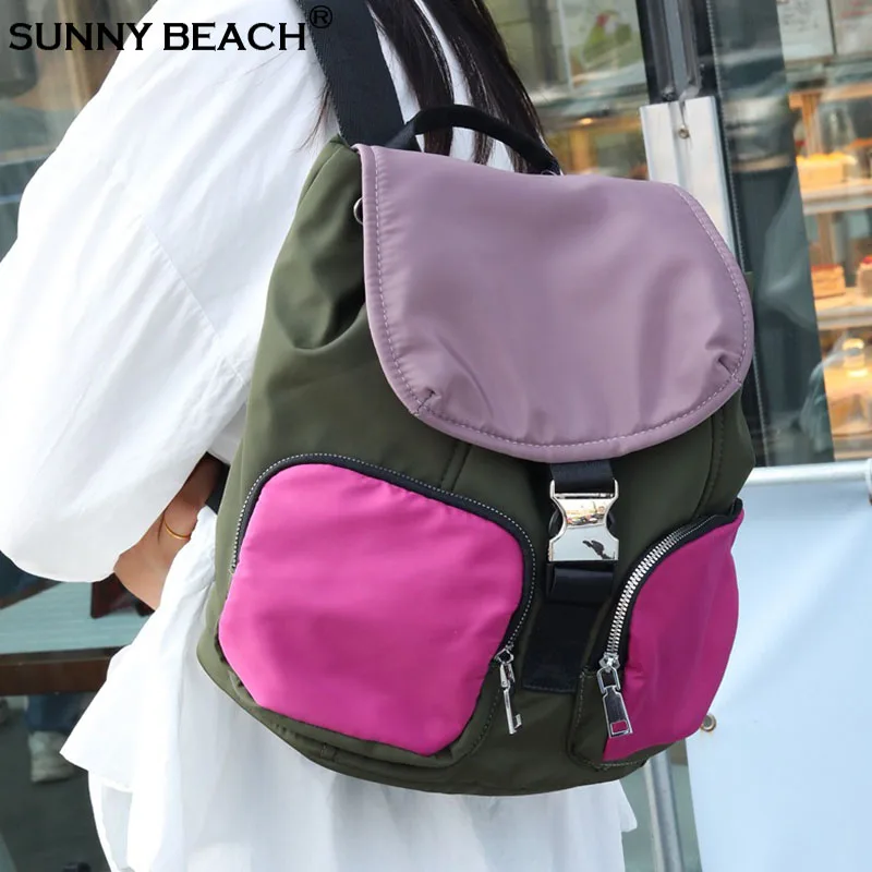 

Модный женский рюкзак ярких цветов, нейлоновая сумка высокого качества, дорожная повседневная женская сумка