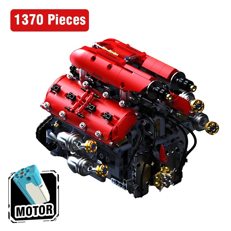 

Модель двигателя V8 1370p 3D с электронными элементами, набор для сборки, имитация спортивного автомобиля, декор для дома