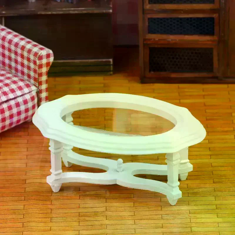 1/12 دمية محاكاة طاولة القهوة نموذج دمية غرفة المعيشة زخرفة الأثاث المشهد الصغير البناء الدعائم