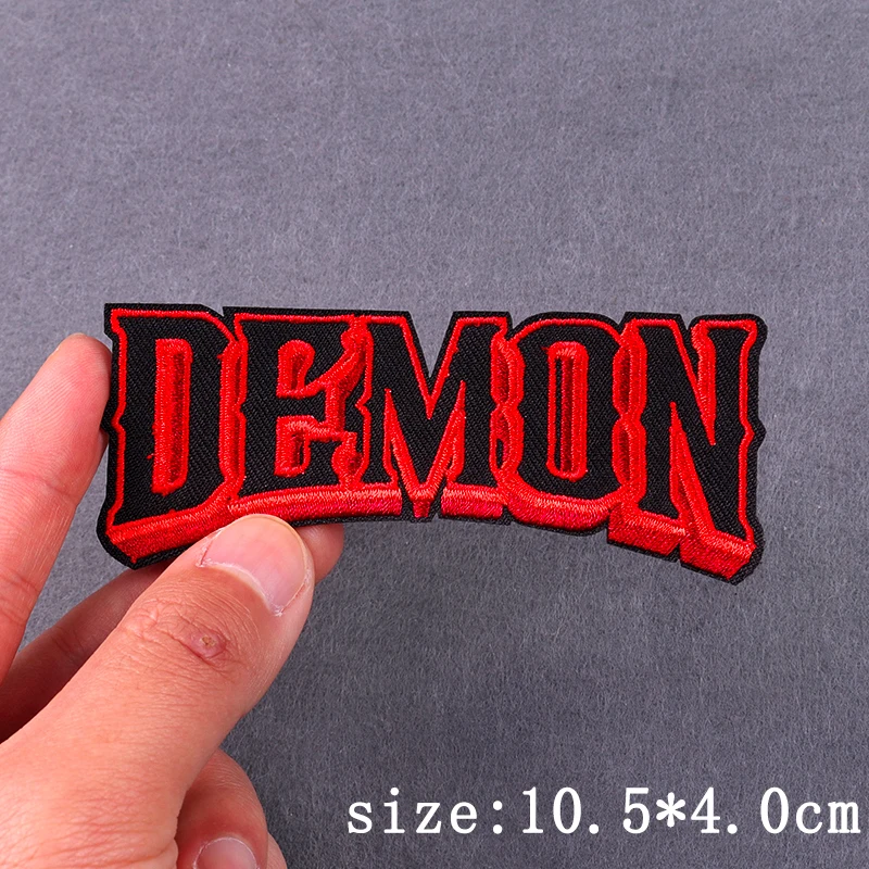 Punk Embroidered Patches For Clothing Demon Devil Patch Iron On Patches For Clothes Hip Hop Sewing/Fusible Patch Stickers Badges