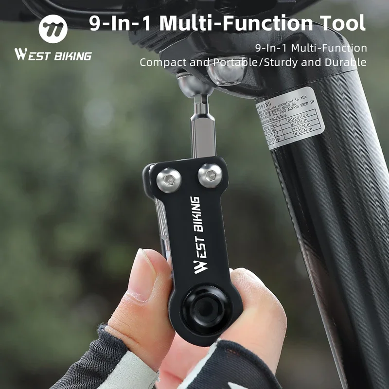 

WEST BIKING Bicycle Repair Tools 9-In-1 Multi-Function Tool Set Portable MTB Road Cycling Multi Tools Wrench Bike Accessories