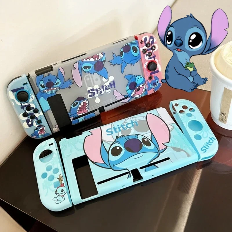 

Защитный чехол Disney Stitch, мягкий прозрачный чехол Joycon для консоли Nintendo Switch NS, защитная задняя крышка с кристаллами, аксессуары