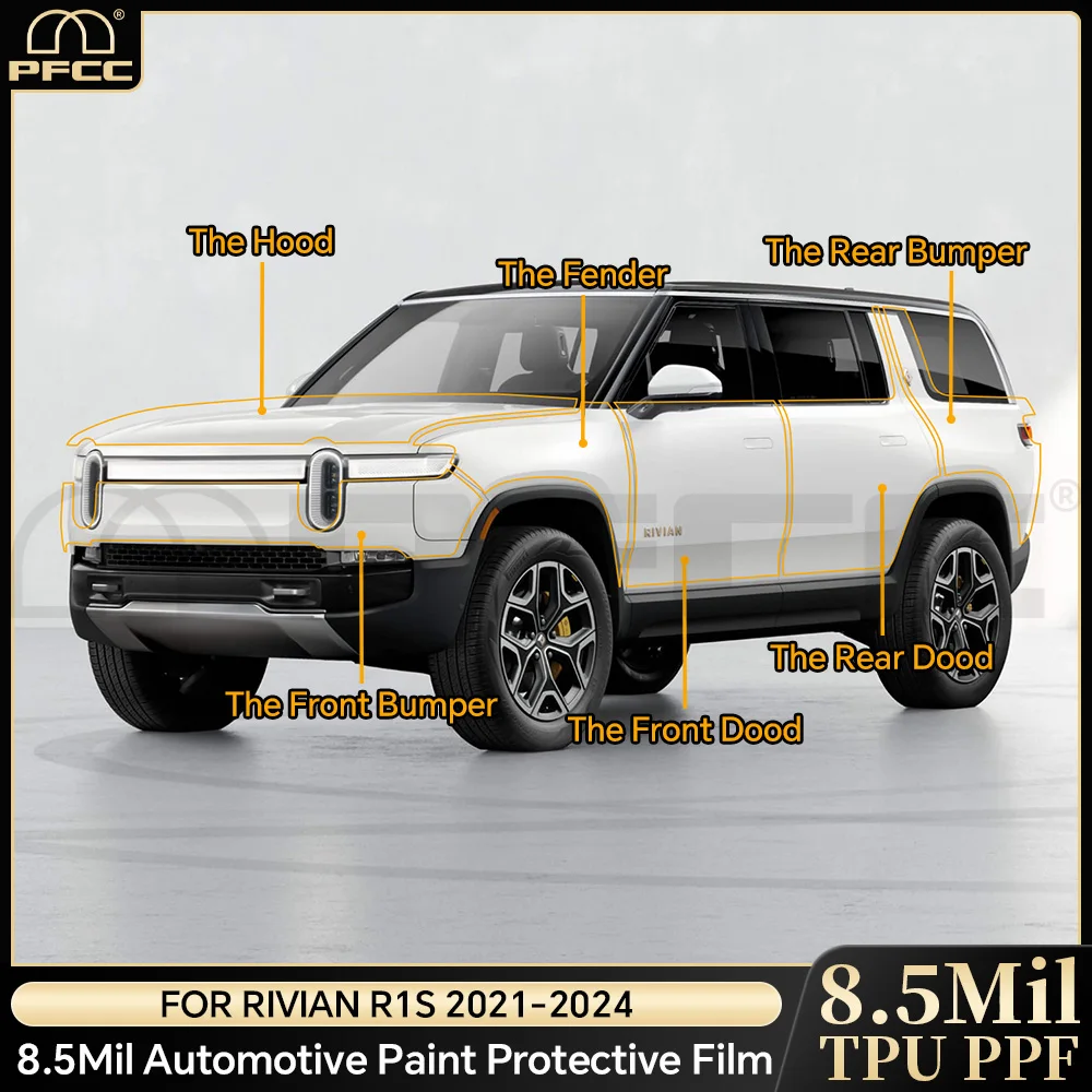 

For Rivian R1S 2021 2022 2023 2024 2025 Pre-Cut Paint Protection Film Car Clear Kit PPF TPU Transparent Body Sticker Styling