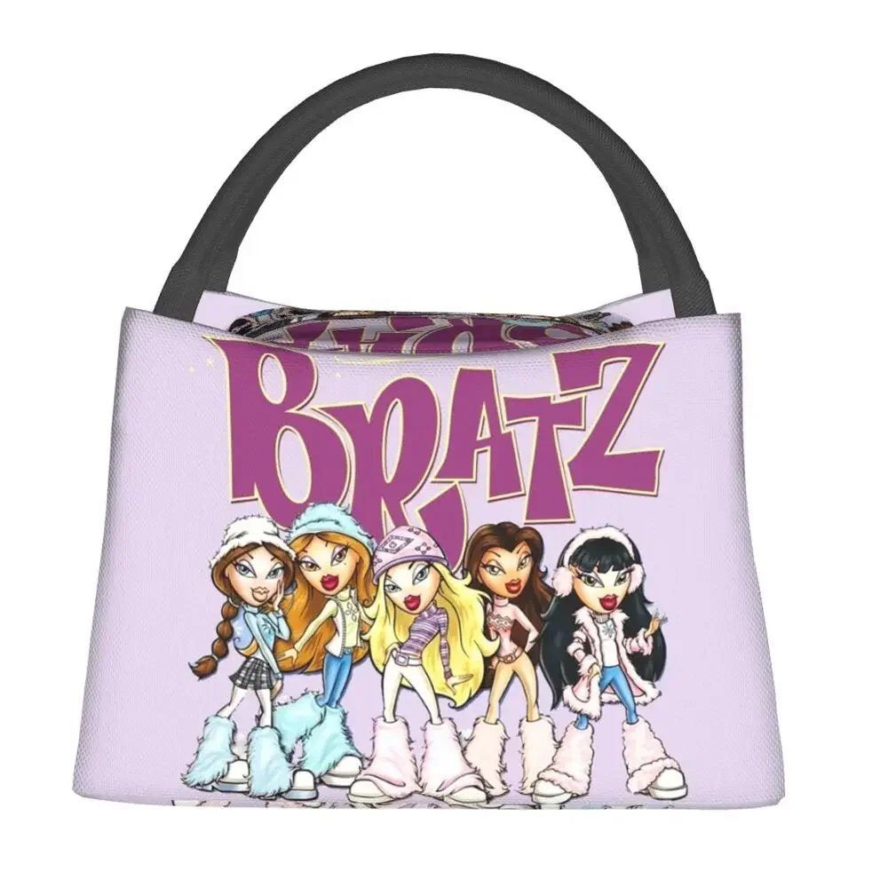 Cartoon seksowne izolowane torby na lunch Bratz dla kobiet Cartoon Manga Anime lodówka wielokrotnego użytku termiczne pudełko na drugie śniadanie na