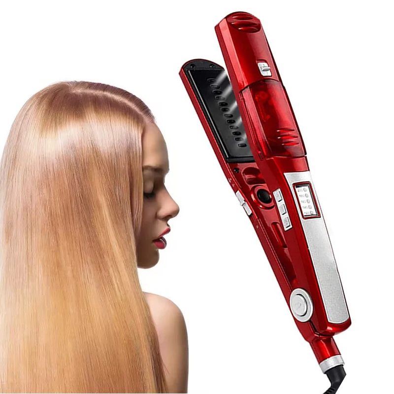 

Cross-Border Hydrating Hair Straightener with Steam Care Electric Splint Iron Clip-on Splint Straightening Orders Welcome