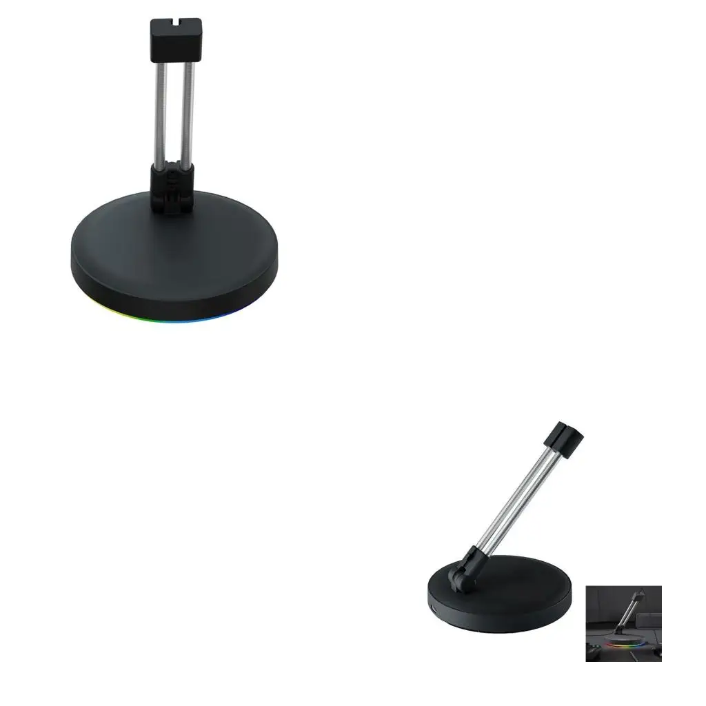  Adjustment Gaming Mouse Cable Holder With Slip proof Rubber Pad And LED Color Cycling For Gameplay Enhances Precisions