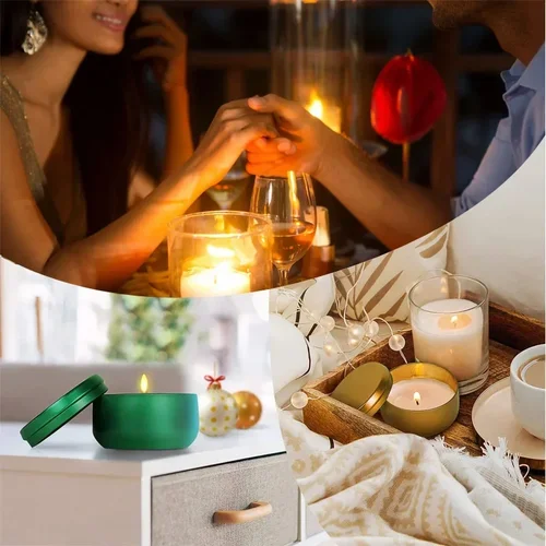 Imagen 2 del producto Tarros de aluminio para velas, recipiente para dulces, tarro de cosméticos, aceite, crema, decoraciones de boda, lata de Metal Aromath vacía, 20/50/80 piezas, 50ml