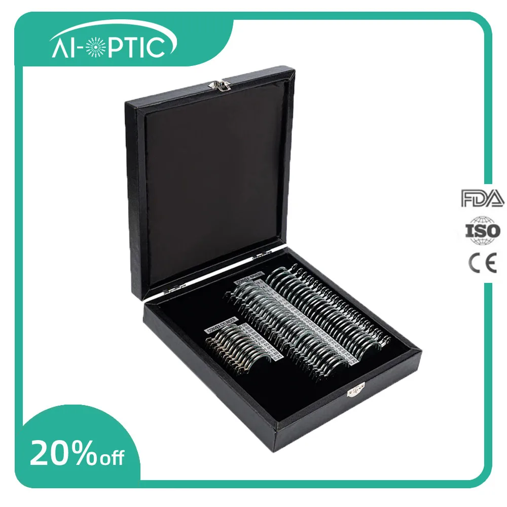 

Optical Trial Lens Set Ophthalmic Kit Optometry Eye Testing Box Metal Ring TLS-68