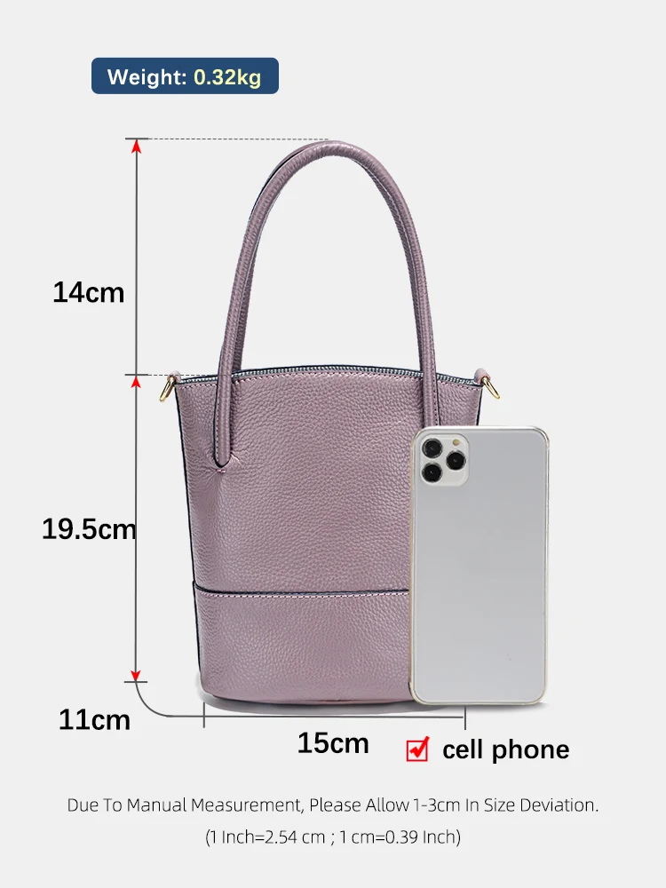 Zency Women Summer Handbag Shoulder Soft Leather Casual Bucket Bags Large Capacity Simple Small Purse For Phone Beige Grey Black