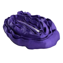 1t 2600lbs Purple Double Layer Soft Eslinga Lifting Webbing Textile Polyester Round Sling