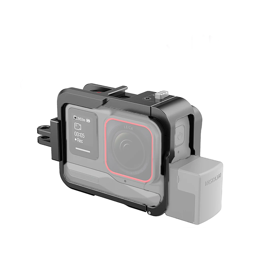 Держатель для камеры из алюминиевого сплава с двойным креплением холодного башмака для Insta360 Ace Pro Аксессуары защитная рамка для камеры быстрого крепления