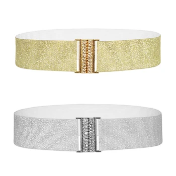 Sishion 2024 Frühling Mode Gold Silber Frauen Hüftgurt scb0319 plus Größe elastische Korsett gürtel y2k Accessoires