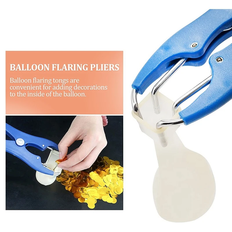 Balloon Expansion Pliers Tool With 100Pcs Transparent Balloons, Balloon Expander Pliers For Filling Balloon Sequins