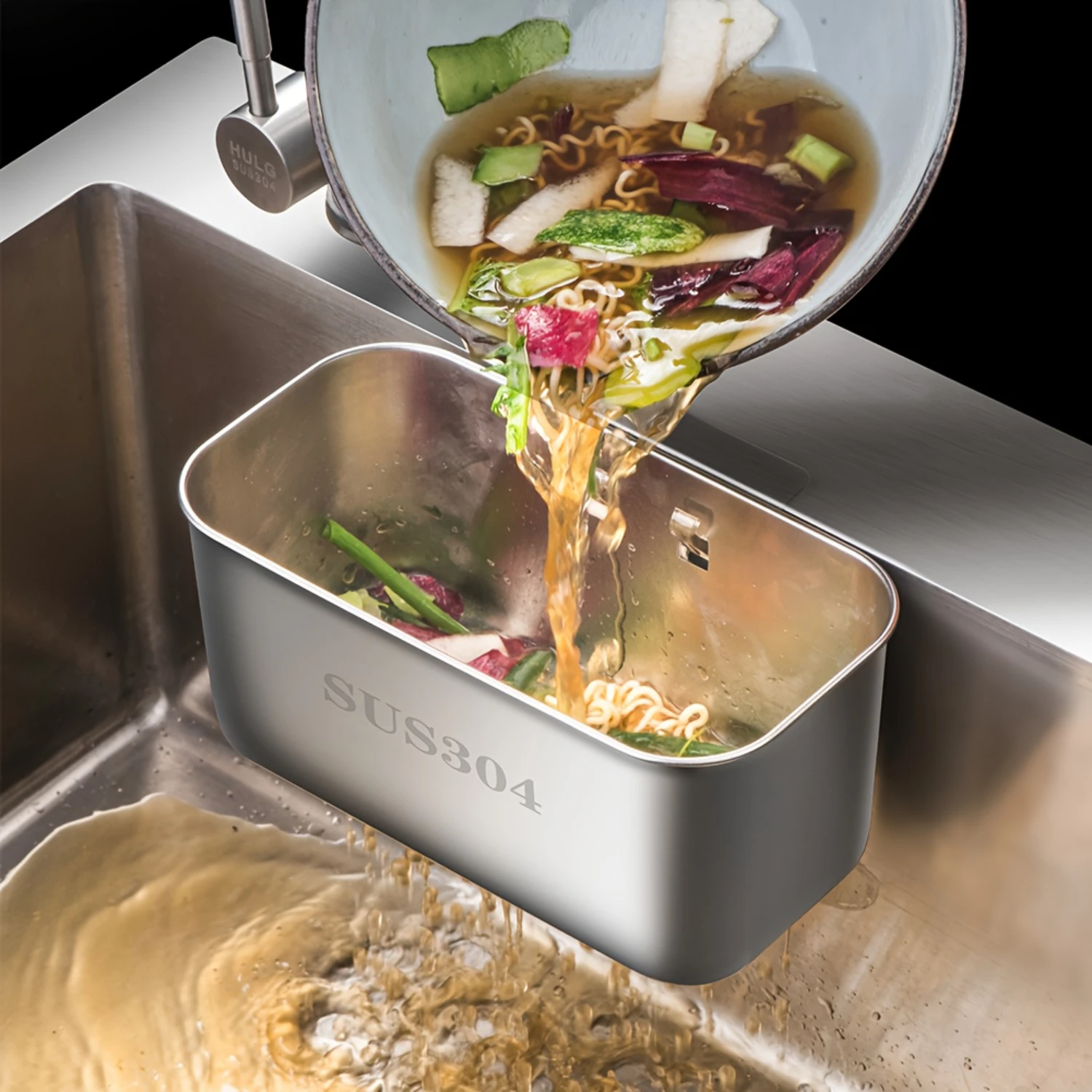 

1pc Stainless Steel Sink Strainer Basket - Durable Rust-Resistant Construction, Triangular Drain Shelf for Efficient Food Residu