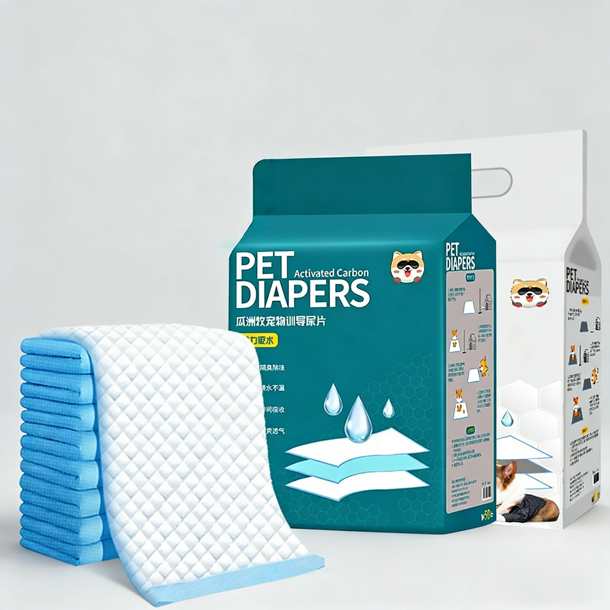 

20/40/50/100-Pack Pet Diaper Pads for Dogs &Cats Ultra Absorbent Odor-Control Puppy Pee Mats Disposable Litter Toilet Solution