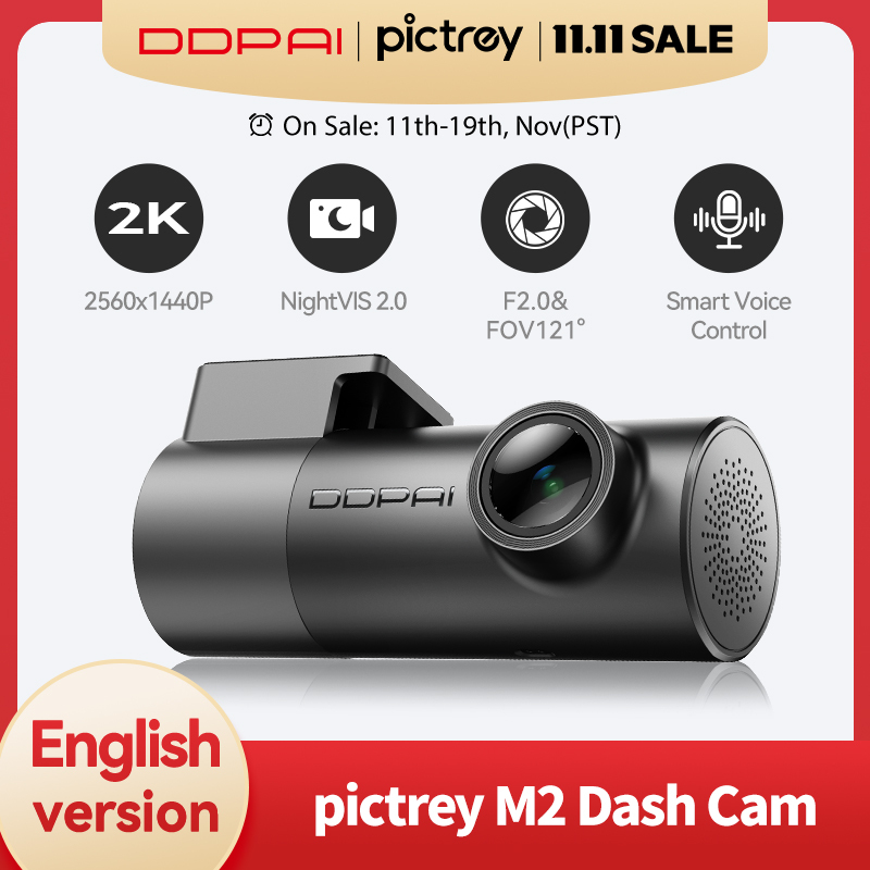  Pictrey M2 2K Dash Cam 330° Rotatable Car DVR Support Night Vision Smart Voice Control 24H Parking Monitor 