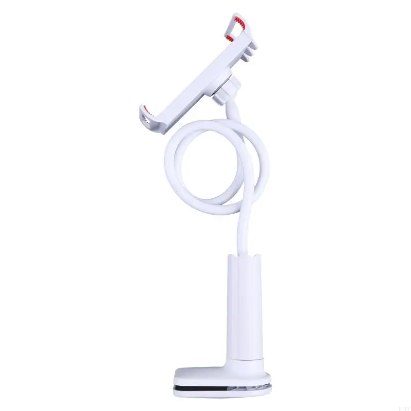 E1PF Cell Phone Clip on Stand Holder Long Arm Gooseneck Bracket Mount Clamp