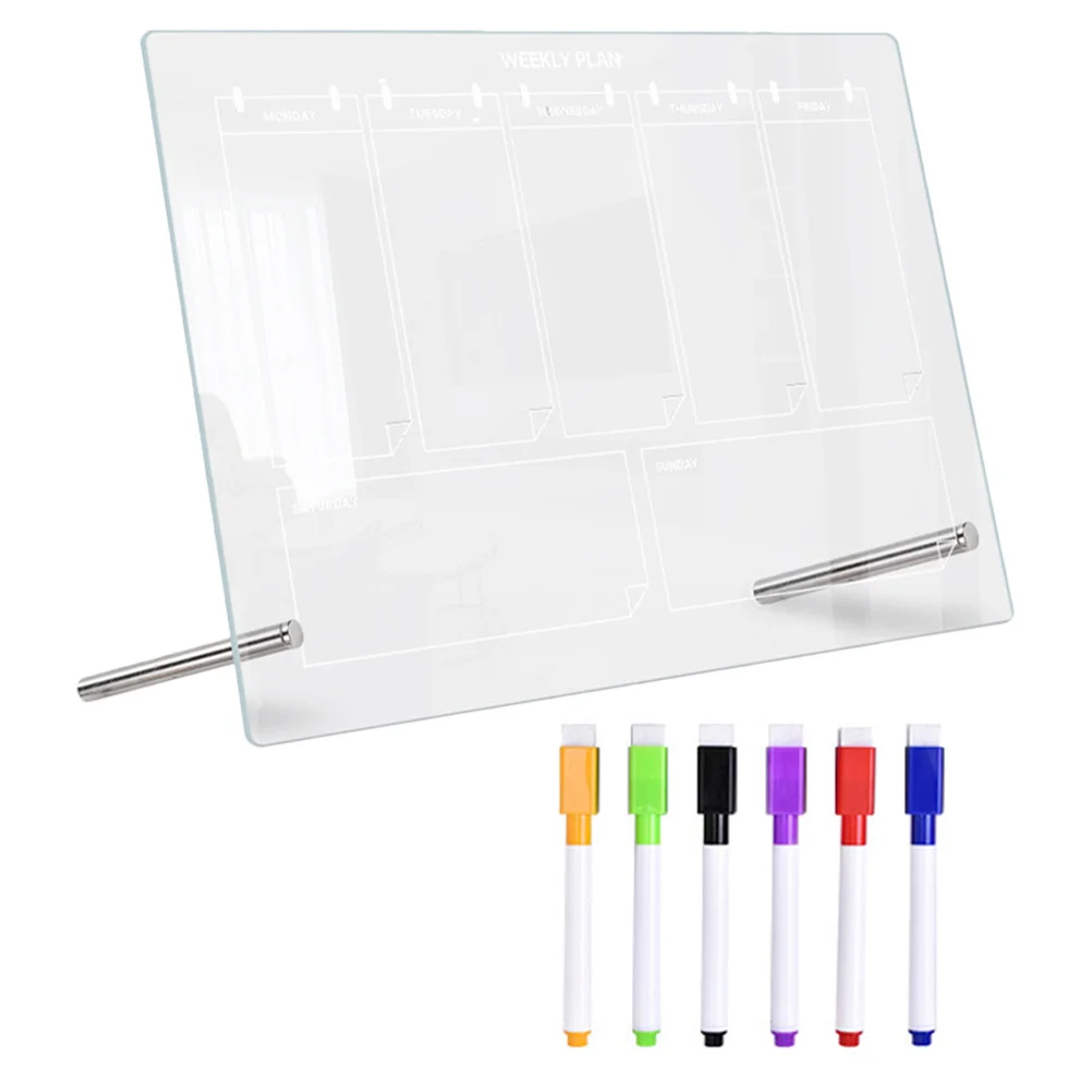 مجموعة واحدة من لوحة مذكرة أكريليك شفافة متعددة الوظائف لتزيين سطح المكتب للاستخدام المنزلي والمكتب ولوحة مذكرة أكريليك #6