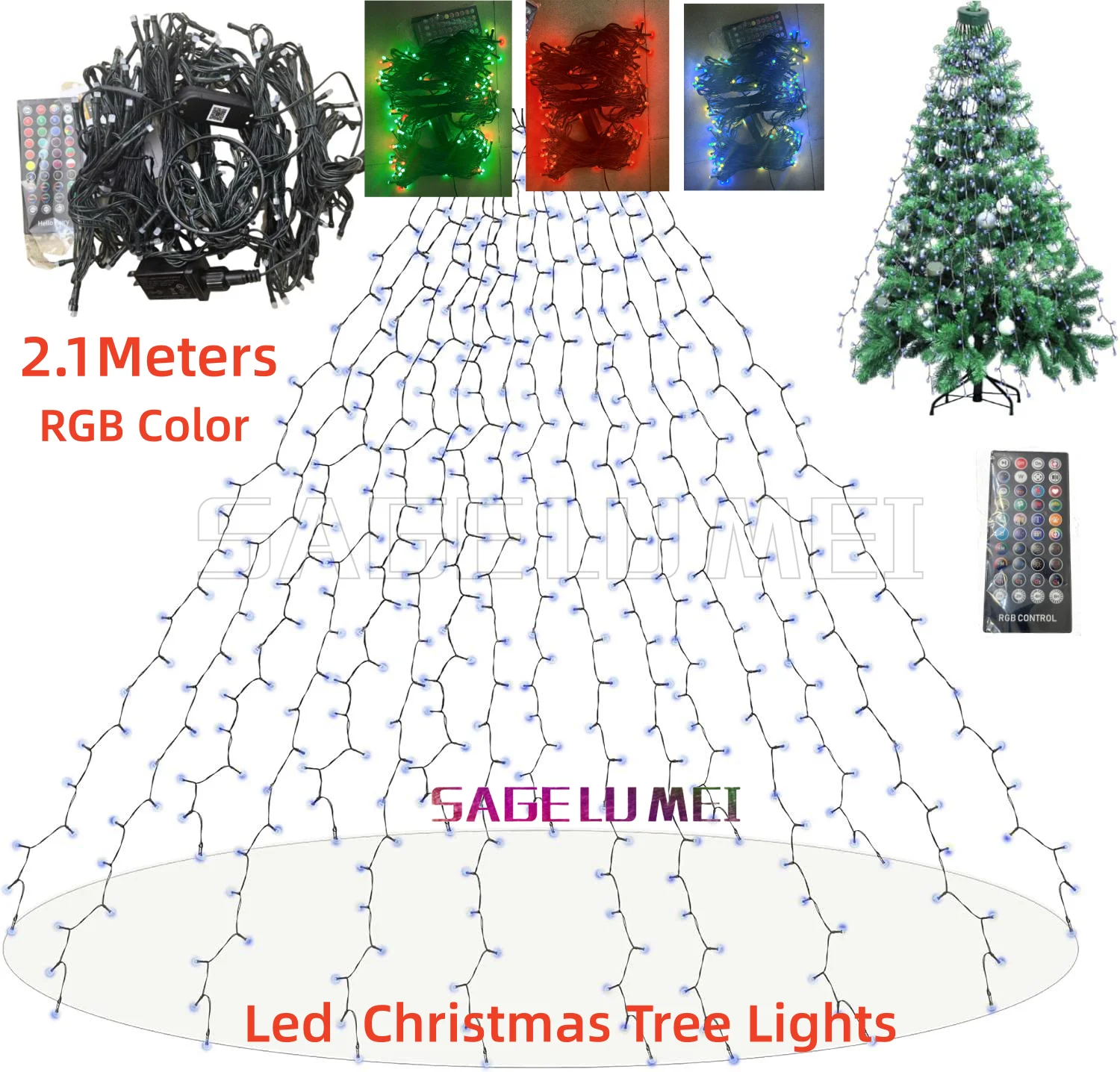 New Christmas String Lights for Tree 2.1m 140 LEDs Christmas Tree Lights with Memory Function 8 Modes  Lights Smart APP Remote