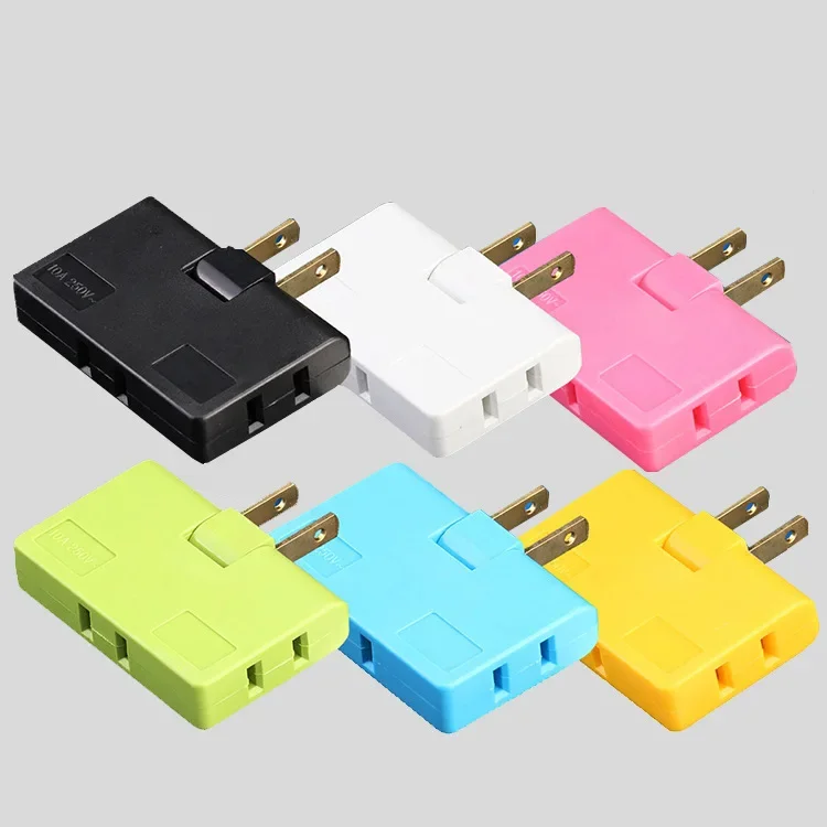 

3 in 1 Travel Adapter Electrical Plug 180° Rotating Plug US To EU KR Plugs Adapter US Standard One To Three Conversion Plugg