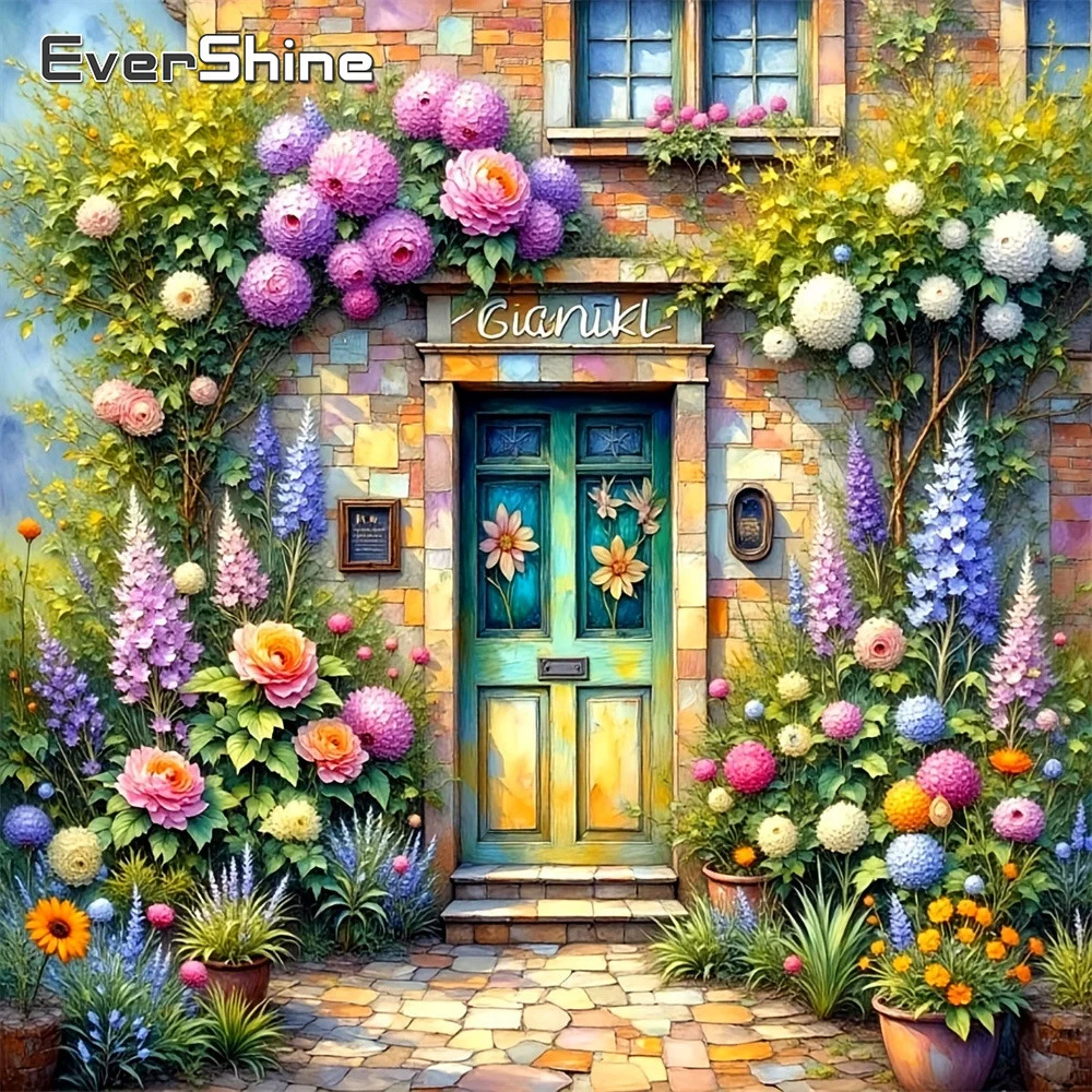 EverShine Diamantmalerei Landschaft Strass-Bild Stickerei Haus Vollquadrat-Bohrer Mosaik Blume Einzigartige Wanddekoration