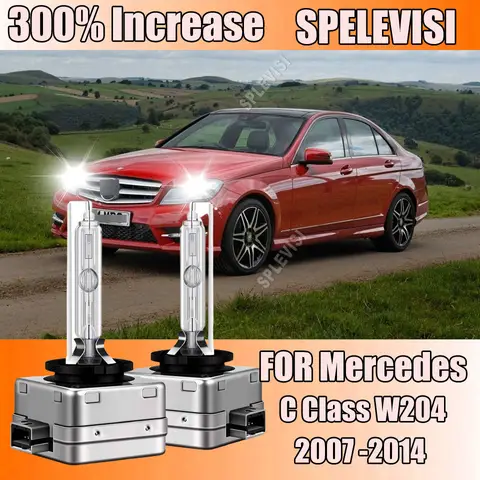 300% 밝기 D1S 로우 빔 크세논 전구 9000LM 70W 메르세데스 C 클래스 W204 2007 2008 2009 2010 2011 2012 2013 2014