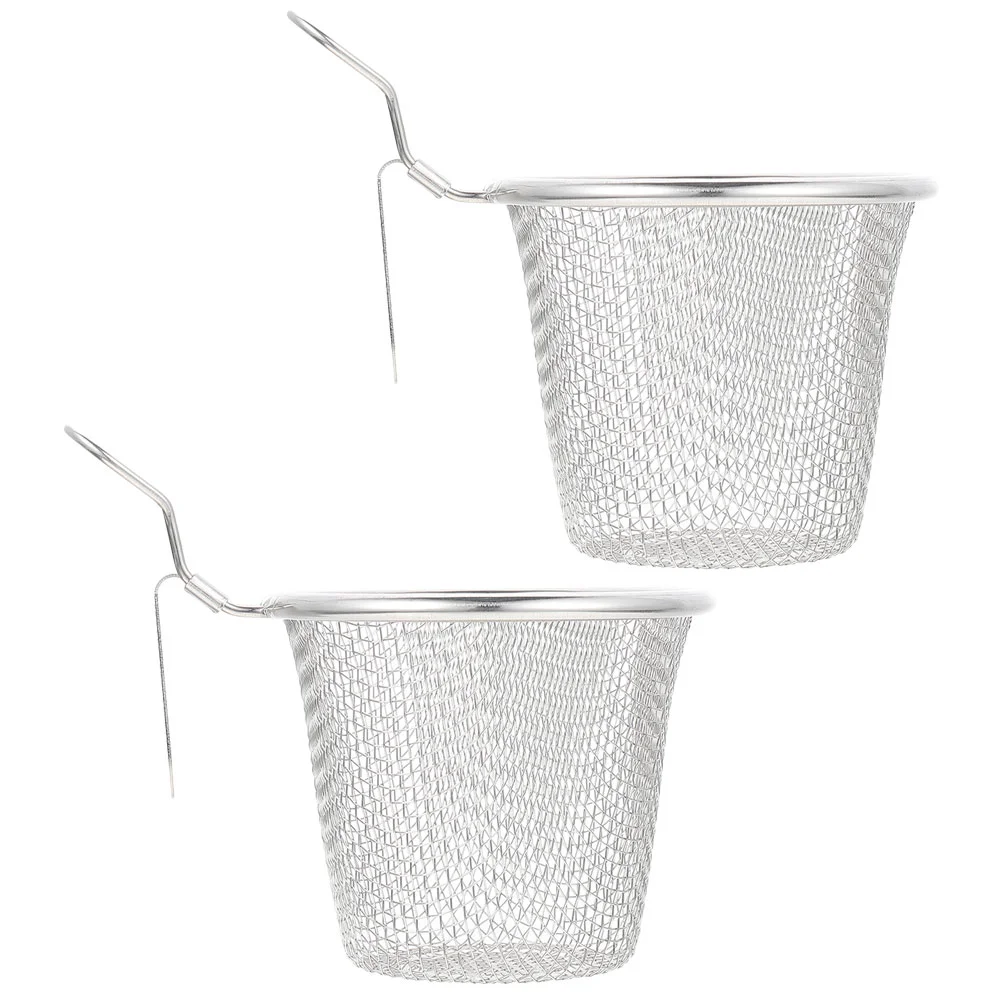 

2 Pcs Frying Colanders Stainless Steel Mesh Strainer Basket for Food Filter Pasta