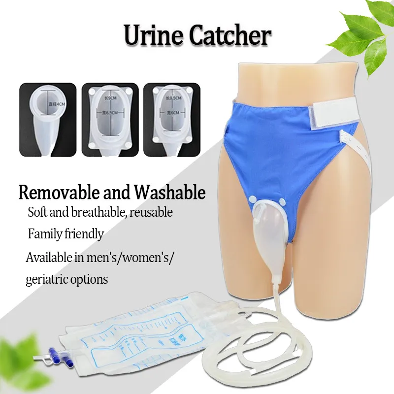 

Wearable Urine Bag Silicone Urine Collector Wearable Pee Holder with Catheter for Adults Incontinence Bedridden