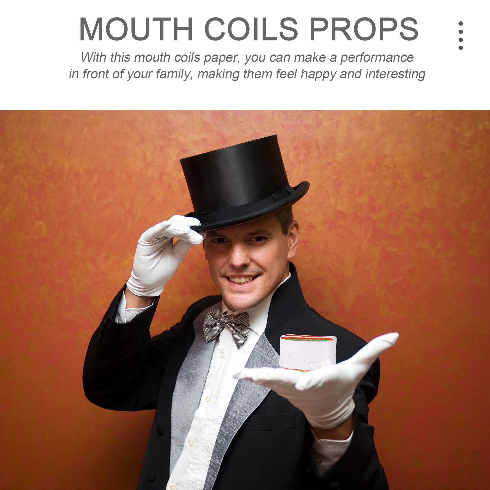 

24pcs Mouth Paper Props Stage Performance Tricks Ribbon Spit Coils Fun Vomit Coils Paper Birthday Party Magician Toy