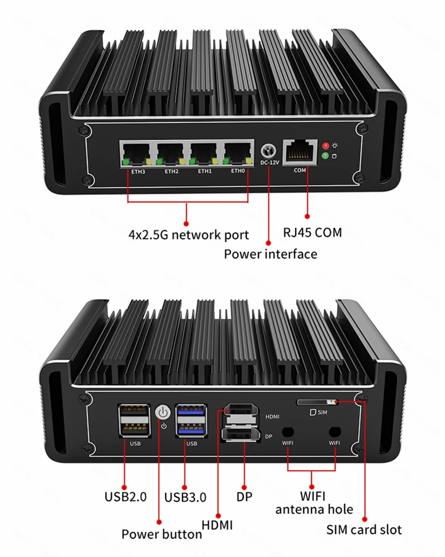 Intel N5105 Firewall Router 4x2.5G Lan Celeron N5100 N6000 Industrial box PCs HD DP RJ45 COM Fanless Mini PC compact