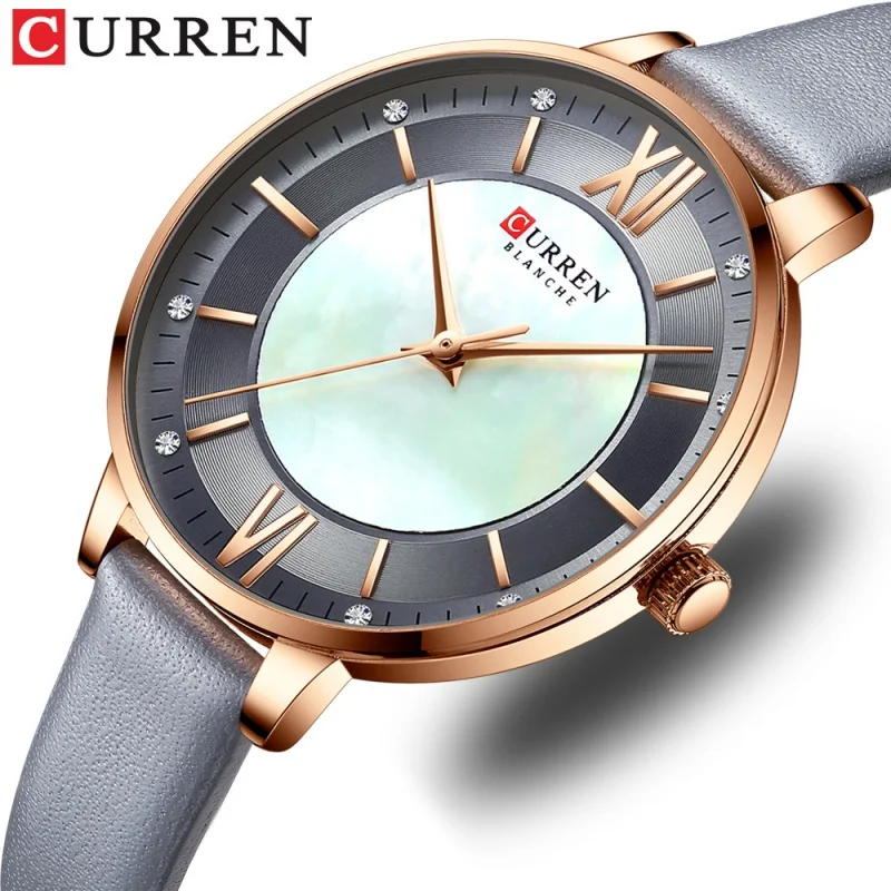 

CURREN 9080 Women's Fashion Quartz Watch Casual Leather Strap Waterproof Elegant Ladies Business Wristwatch relojes para damas