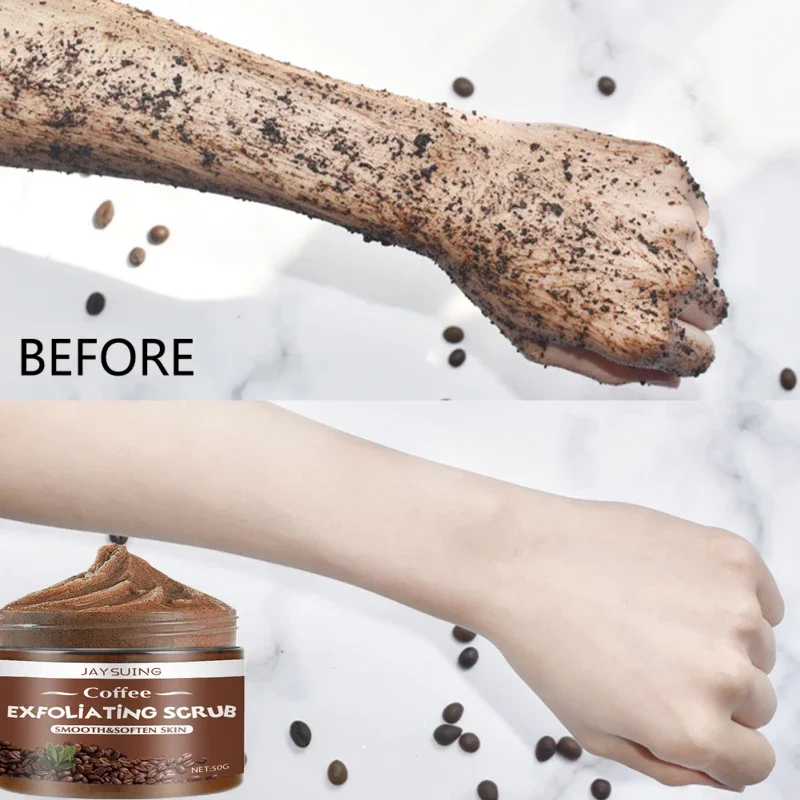 Crema exfoliante corporal de café, blanqueador de pigmentación de melanina, elimina la piel muerta, cuidado de Ducha