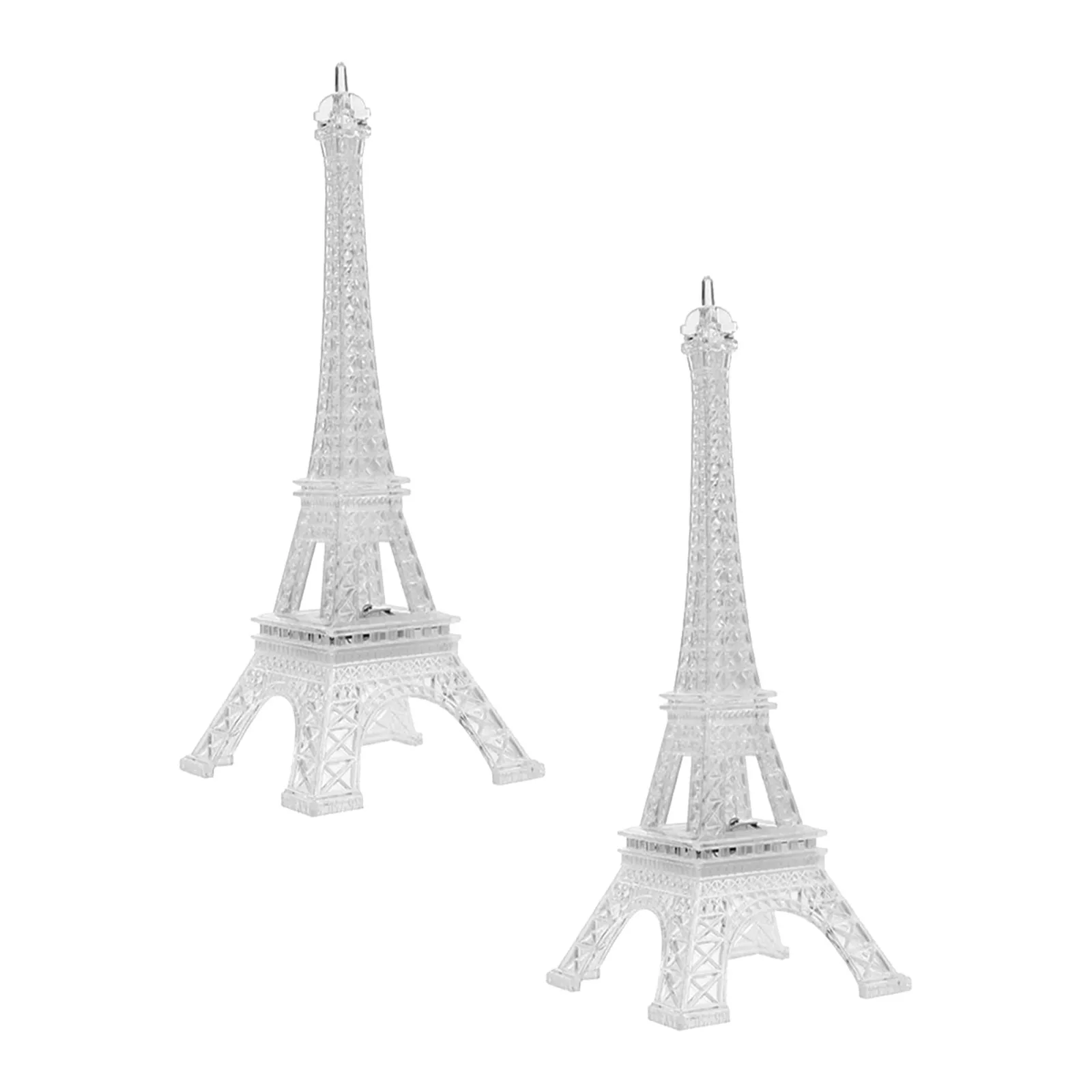 LED Night Light 2 Pack Paris Tower Acrylic Desk Lamps Romantic Mini Table Decor for Home Bedroom Party