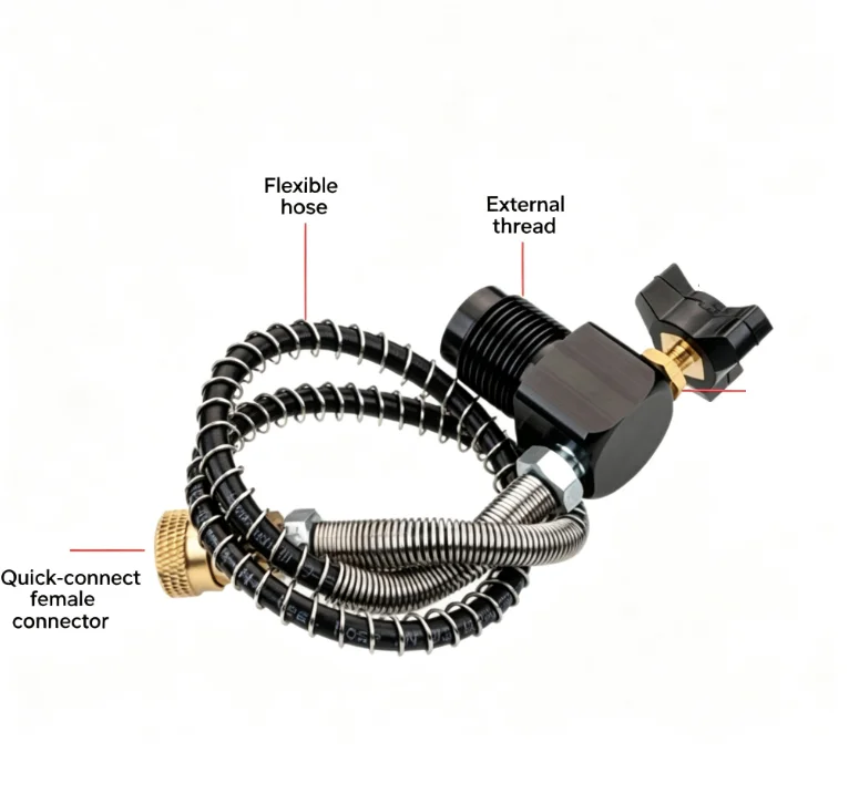 high-pressure-30mpa-58-g-tank-fill-adapter-with-flexible-for-braided-hose-5-8-g-thread-interface-tank-fill-adapter-accessories