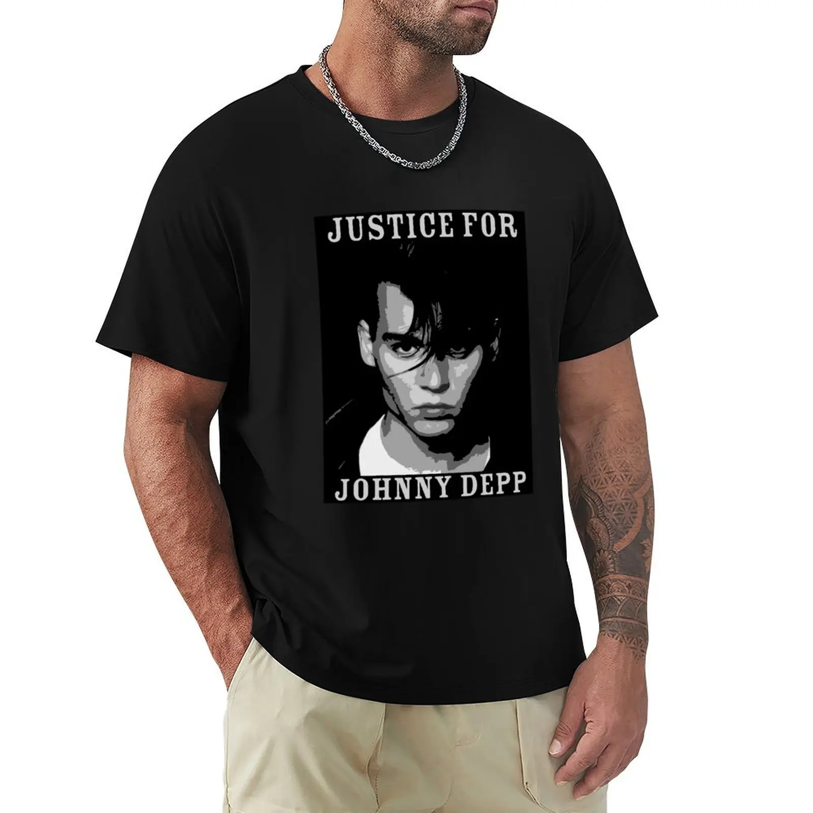 

Justice For Johnny Depp T-Shirt vintage graphic tee new edition mens t shirt graphic