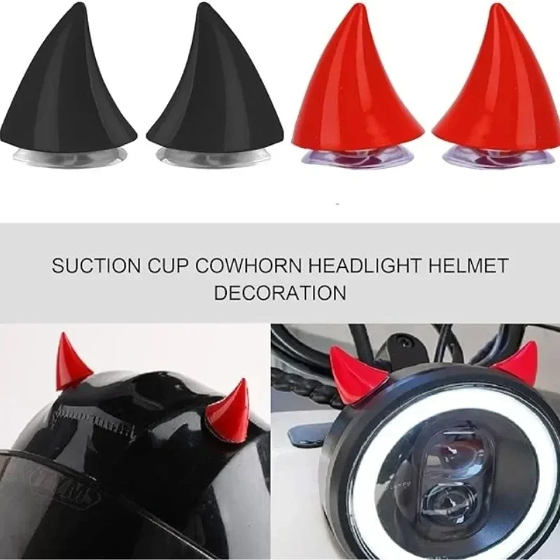 

Motorcycle Helmet Rubber Devil's Horns Corner Helmet Decor Suction Cup For Motorbike Bicycle Headwear Parts Accessories