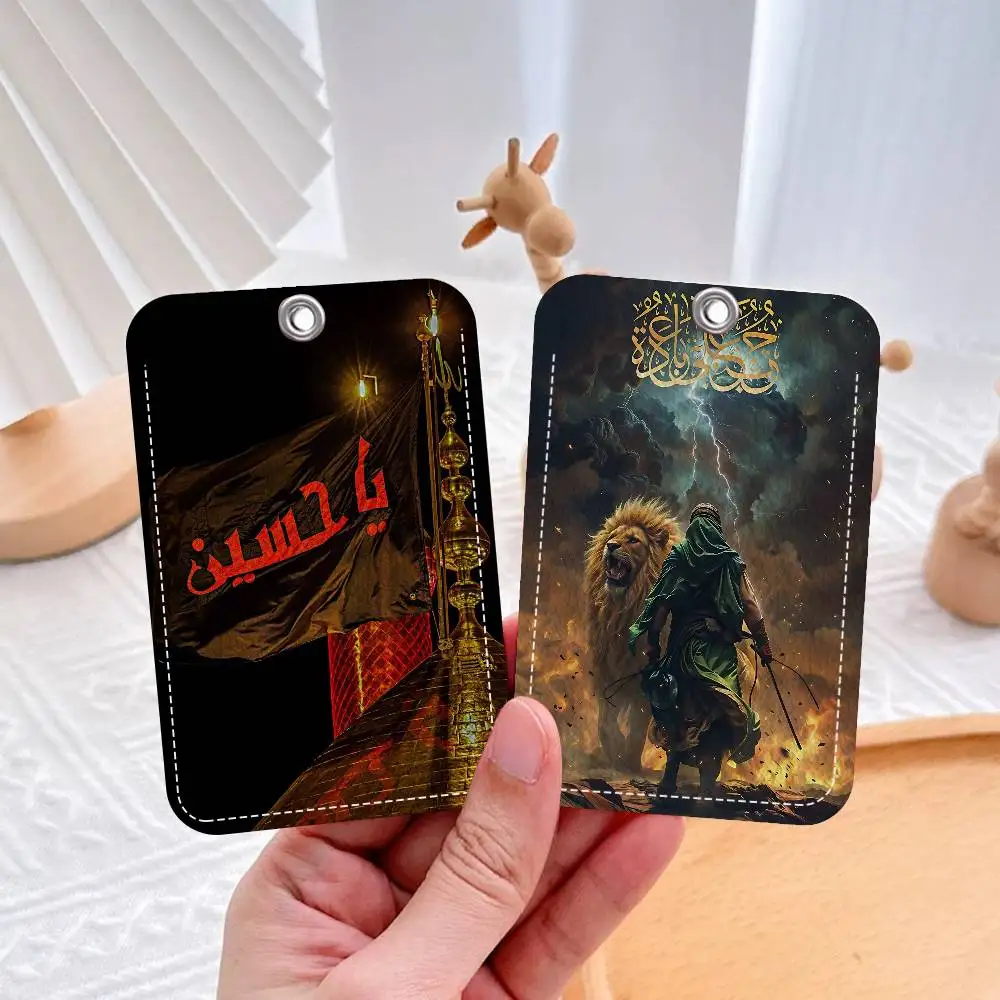 

I-Imam H-Hussain Shia Ali Office Supply Men And Women Credit Card Keyrings Student Card ID Card Holder Credential Holder Card