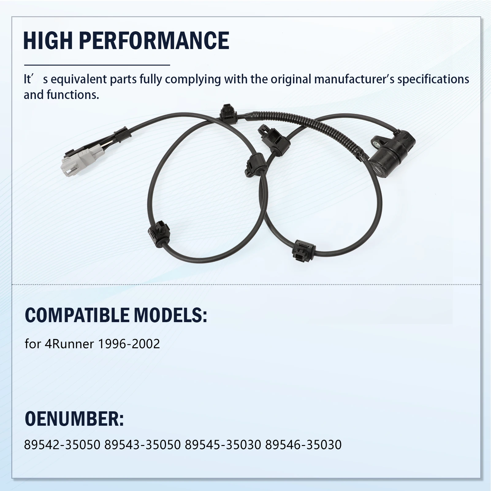 

4Pcs ABS Wheel Speed Sensors Set For 1996-2002 4Runner Front Rear Left Driver & Right Passenger Side 89542-35050 89543-35050