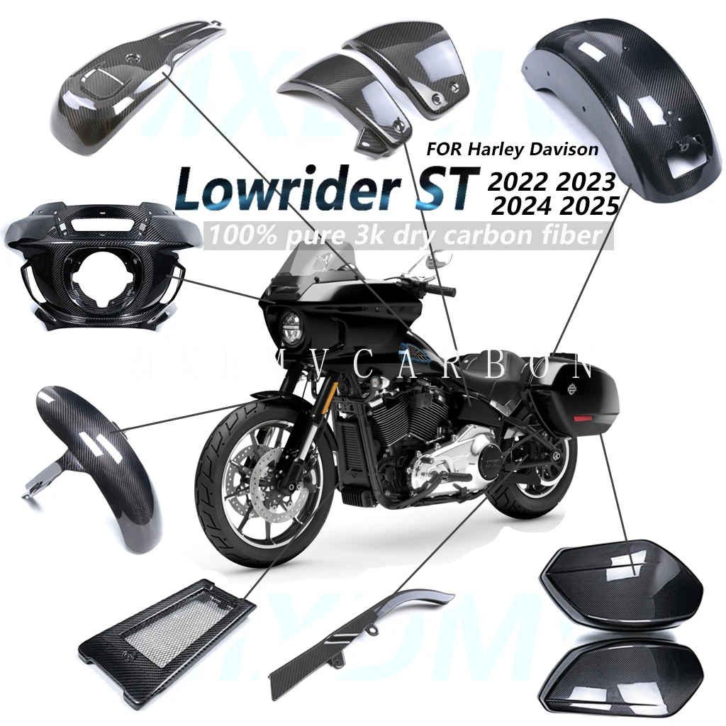 

For Harley LowRider S Low Rider ST 2026 2025 2024-2022 Motorcycle 3K Carbon Fiber Fender Tank Cover Side Panel Full Fairing Kits